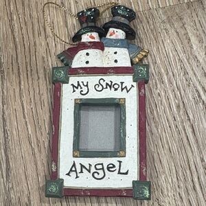 Vintage My Snow Angel Picture Frame Christmas Ornament Resin